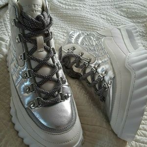 NWOB Kate Spade NY White Silver High Tops Size 7